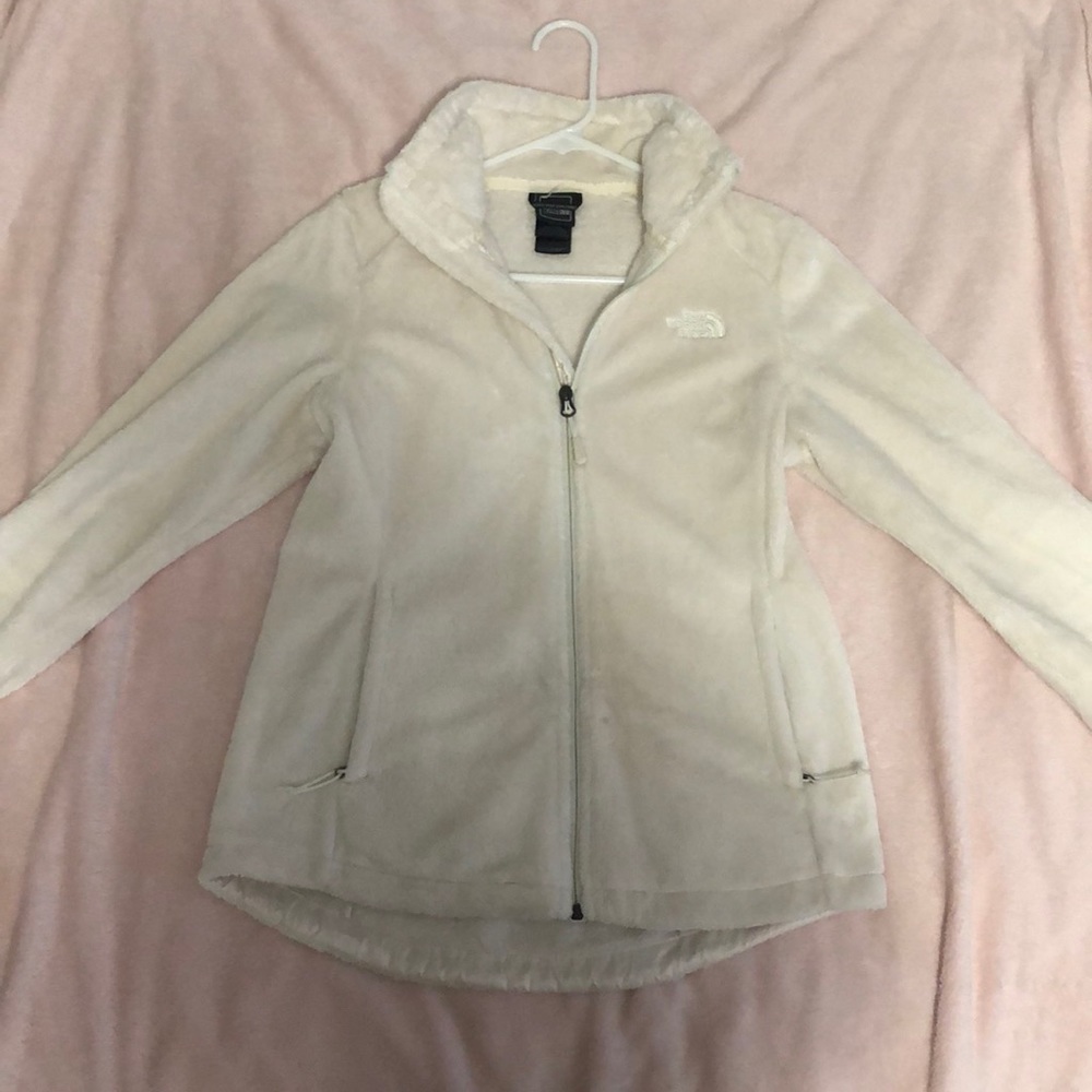 white/cream fuzzy The North Face Osito jacket